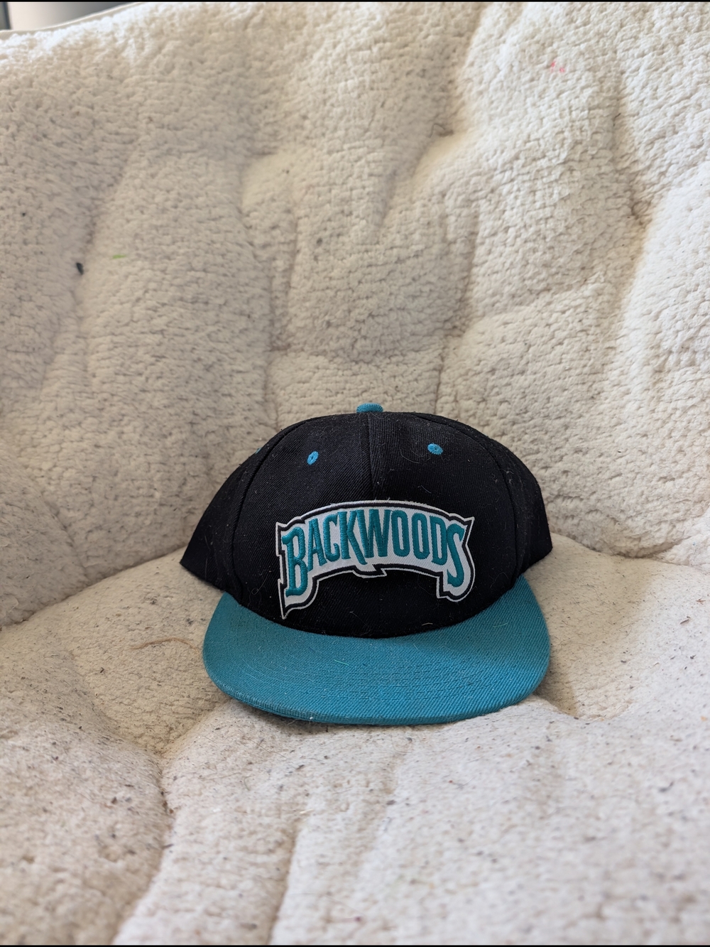 Men's Snapback Hat in Black and Teal